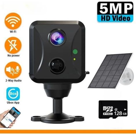 Caméra de sécurité solaire sans fil - Marque - Modèle - Détection humaine - Wi-Fi - 5MP