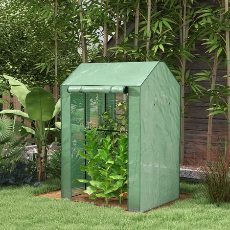 Serra/Cassetta fredda, resistente alle intemperie, con porta avvolgibile, 100 cm x 80 cm x 150 cm, verde.