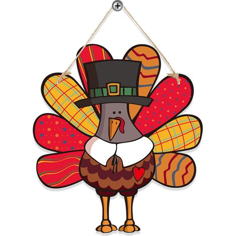 Panneau Porte Décors Thanksgiving - Dinosaure Dinde En Papier - Décor Extérieur Pour Porche Et Portail - 1 Pièce (1/4)