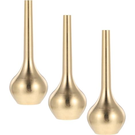 Lot de 3 Mini Vases en Cuivre Décoratifs Petits Vases Métalliques Vintage pour Décoration Intérieure Salon Bureau et Centre de Table (1/5)