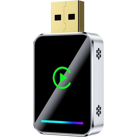 适用于Adaptateur Carplay Sans Fil 2 en 1 pour IOS/Android Auto, Bluetooth, Carplay, Mini USB, Ai Box, Carplay Intelligent, Plug And Play.