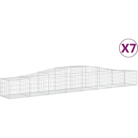 Maison Exclusive - Paniers à gabions arqués 7 pcs 400x50x40/60 cm Fer galvanisé