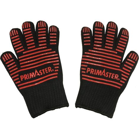 Primaster Grillhandschuhe schwarz rot Anti-Rutsch Größe 5 - 11 Grillbedarf