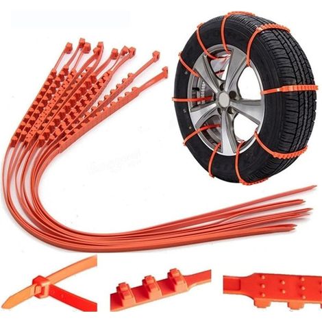 20PC Reusable Anti Snow Chains - Non-Slip Cable Tie, Universal Adjustable Emergency Snow Tire Chains for SUV Pickup Trucks, Snow Mud Chains - Tire Width 145-295mm