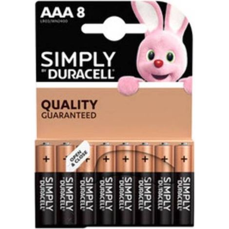 10 x DURACELL SIMPLY ALCALINA MINISTILO 8 PZ MN2400