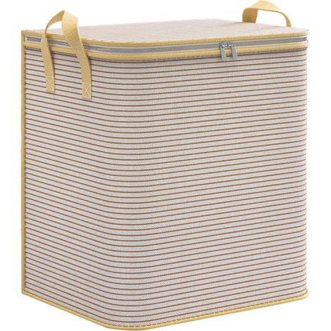 Panier de rangement pour vêtements taille L - 60 x 45 x 60 cm - Boîte de rangement pour couettes et vêtements - Avec fermeture éclair et poignées - Panier de rangement portable, anti-poussière - Idéal (1/4)
