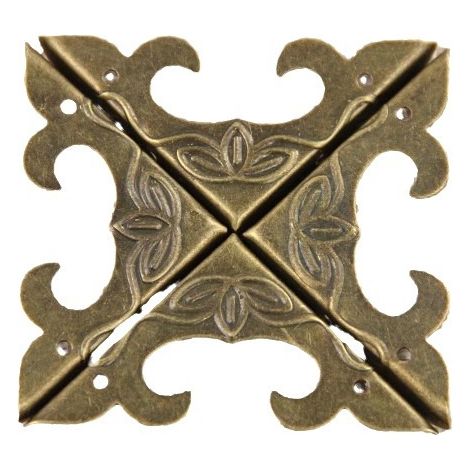 BEBUSINGOTO Set aus 40 dekorativen Vintage-Eckverbindern aus Metall mit Schrauben in Antikbronze für Schmuckkästchen, Holzkisten und Eckmöbel (1/4)
