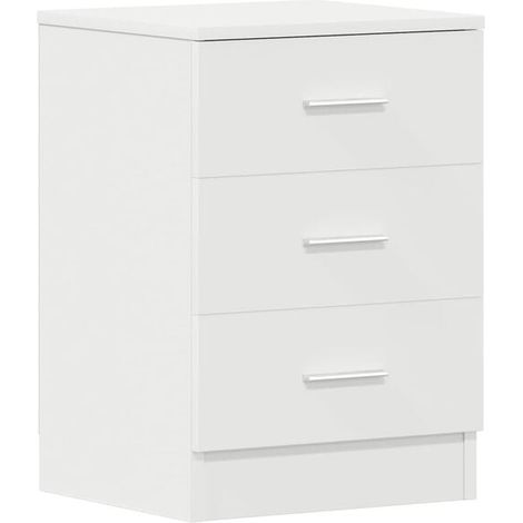 Table de Chevet Blanche 38 x 35 x 56 cm en Bois d'Ingénierie (1/5)
