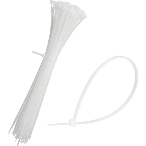 Lot de 100 serre-câbles résistants aux UV et au feu V2 - Blanc - 200 x 3,6 mm (1/5)