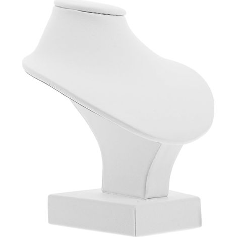 Présentoir à Bijoux Mannequin de Cou Blanc Mini en Panneau Haute Densité Support pour Colliers et Pendentifs pour Bijouteries et Vitrines Organisateur Compact pour Présentation (1/5)