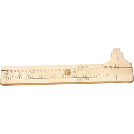 Messschieber aus Messing, metrisch/Zoll, Doppelskala, Retro-Stil, Messwerkzeug für Reparaturen, 80-mm-Skala (1/5)