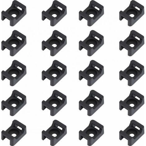 150PCS Black Cable Tie Brackets 23mmx16mm Saddle Type Cable Base Bracket (1/4)
