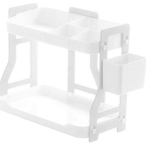 Étagère De Rangement à Deux Niveaux pour Produits Cosmétiques Étagère Combinée pour Salle De Bain Et Cuisine (1/5)