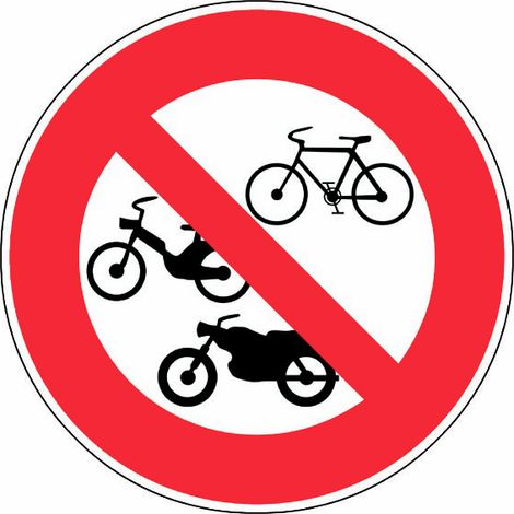 Novap – Panneau d'interdiction aux 2 roues Ø300mm en polystyrène choc – Résistant aux chocs et UV – 4063485