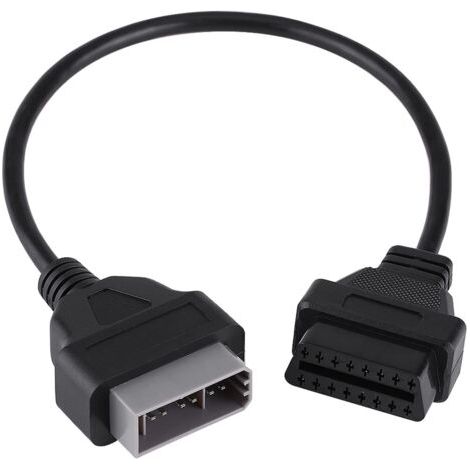 QORVA- Câble adaptateur OBD2 14 broches à 16 broches – Compatible Nissan – Longueur 40 cm – Plastique et métal (1/4)
