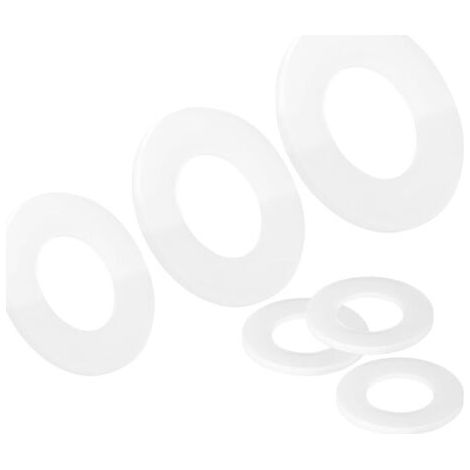 Pair 20 Pièces Rondelles Nylon Blanc, M6x12mm Rondelle Plastique, Plat Rondelle, Rondelles Entretoises Rondes (1/5)