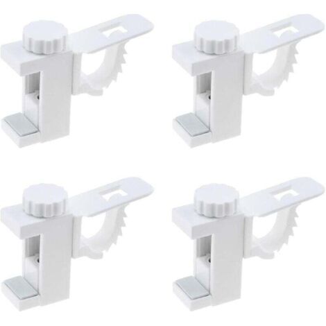4 Pièces Support de Support de Pince Porte-Rideaux, Support De Support De Pince Porte-Rideaux, Barre Transversale Réglable Tringle à Rideaux Stockage De Serviette Crochet pour Organisateur (1/4)