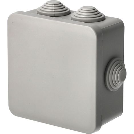 Boîte de dérivation étanche en saillie avec presse-étoupes, fermeture à klik 100×100×50 mm IP55, gris EDO TECHNIC (1/4)