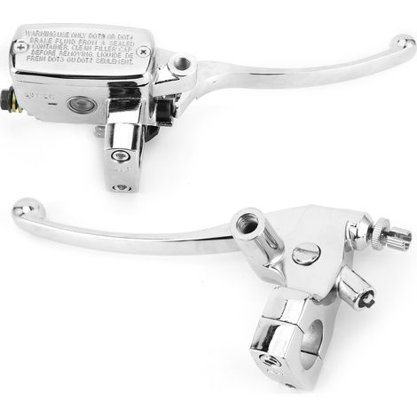 Levier de frein hydraulique universel en argent pour guidon de 1 pouce avec maître-cylindre (1/5)