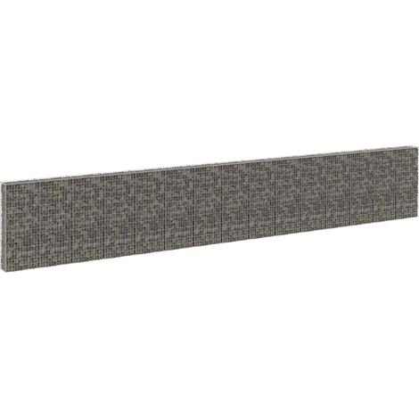 147818 Gabion Wall with Covers Galvanised Steel 900x30x150 cm vidaXL