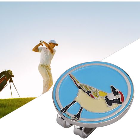 Pince Magnétique pour Casquette - Accessoire de Golf Marque-Balle (Oiseau Bleu) (1/4)