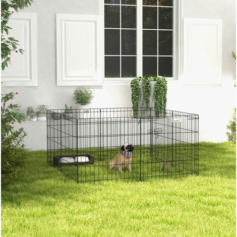 Recinto per cuccioli e cani di piccola taglia in metallo con porta 61 cm nero HAVRYA (1/3)