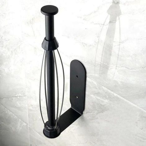 Porte-rouleau de cuisine sans perçage noir (1/5)