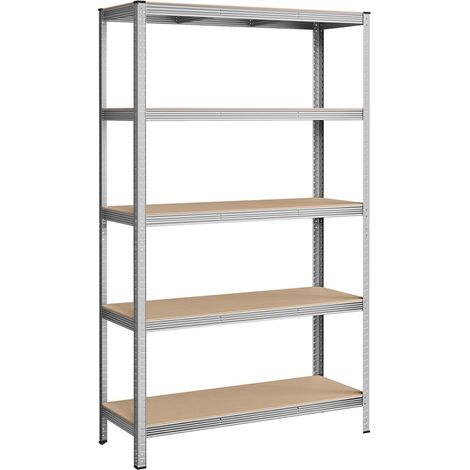 Estantería de acero de 5 niveles para cajas de herramientas montaje sin herramientas 60 x 120 x 200 cm gris 120005571