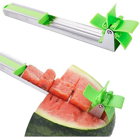 Cortador de sandía, cuchara para bolas de melón en forma de molino de viento, para sandía, melón, cantalupo (1/4)