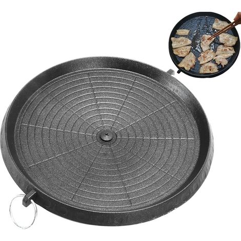 HERCHR Gril Barbecue Coréen, Poêle à griller barbecue de style coréen,plaque de gril surface Maifan dessus de cuisinière, grillades intérieures et extérieures (1/5)