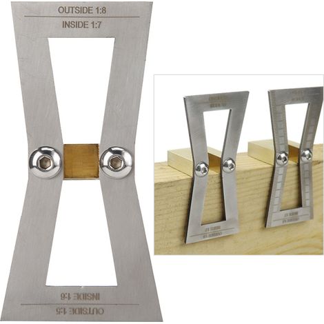 Gabarit en acier inoxydable pour assemblages à queue d'aronde, outil de menuiserie, règle pour tracer les assemblages à queue d'aronde dans le bois (sans échelle) (1/5)
