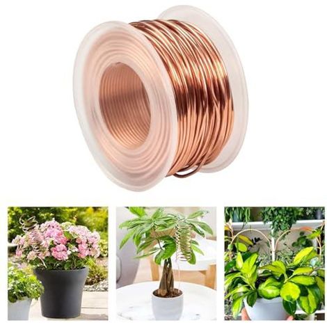 Elektrokultur Gardening kupferdraht, Durchmesser 1.3mm Kupferdraht Blank 16 Gauge Reiner für Wachsende Garten, Pflanzen, Gemüse (20m Gesamtlänge) (1/5)