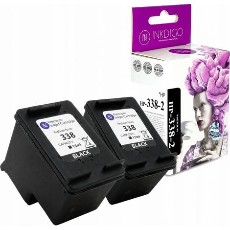 Inchiostro Inkdigo 338XL compatibile con HP DeskJet 460 e OfficeJet 6205, certificato TÜV PSC1610. (1/5)
