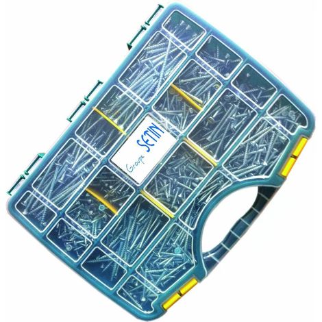 Coffret 270 vis bois aggloméré zingué blanc filetage partiel - VISWOOD