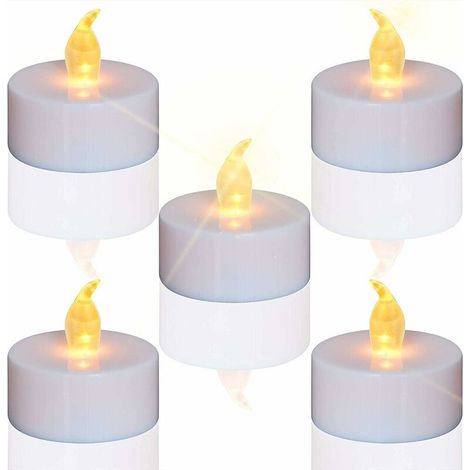 Lot de 12 bougies LED Bougies, Bougies Unscented Bougie chauffe-plat sans flamme claire vacillante,lumière électrique (1/5)