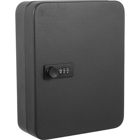 Boîte à Clés à Code 48 Emplacements en Fer pour Organisation Noir, Angle Arrondi, Usage Domestique, Armoire Murale pour Rangement Sécurisé des Clefs (1/5)