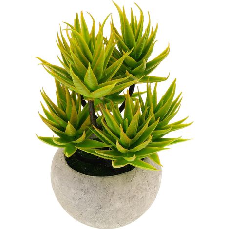 Artificial Green Plant in Orange Plastic Pot, Comfortable to the Touch, Reusable, Natural Decoration for Office and Home (1/5)
