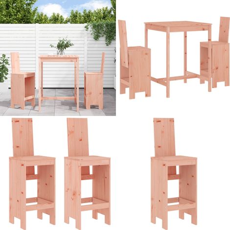 3-tlg. Gartenbar-Set Massivholz Douglasie - Gartentisch - Barhocker - Gartenmöbel - Outdoor Möbel - Holzmöbel - Home & Living