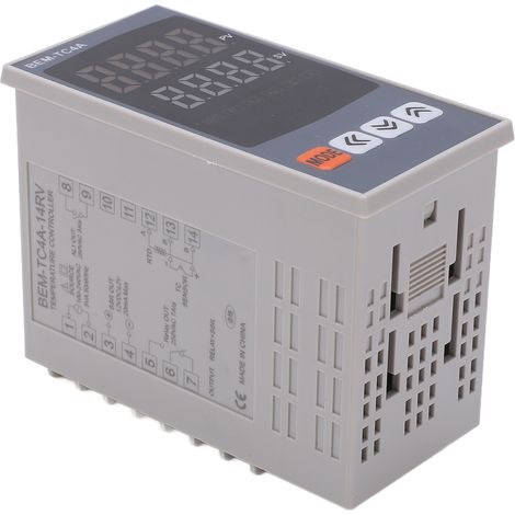 Thermostat numérique PID, régulateur de température, thermostat intelligent à sortie relais 100-240 V CA (BEM-TC4A-14RV)