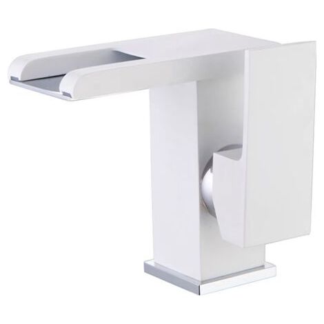 Robinet de salle de bain LED à cascade, blanc (1/3)
