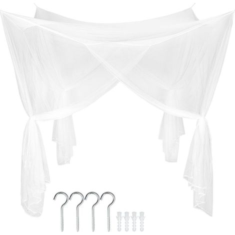 Moustiquaire pour lits simples et doubles en polyester blanc (1/5)