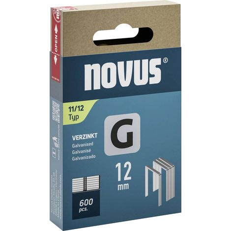 Novus Tools 042-0798 Graffette filo piatto tipo 11 600 pz. Dimensioni (L x L) 12 mm x 10.6 mm (1/2)