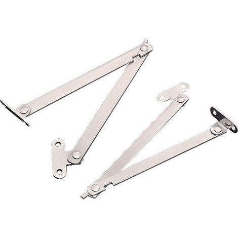 Charnière Meuble 4 pcs Charniere Ascenseur en metal Support Charniere Meuble Réglable Charniè Pliante Argent pour Porte Placard Fênetre (1/4)