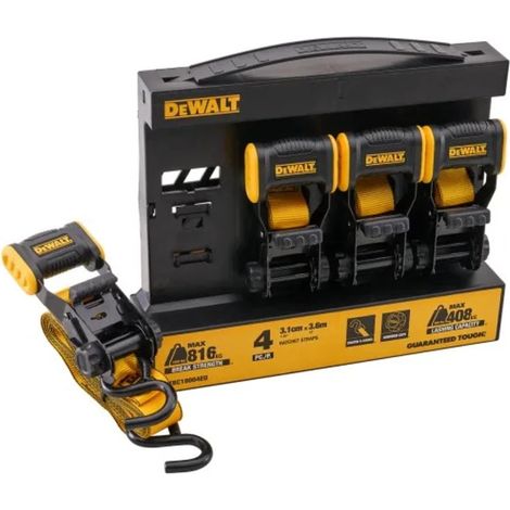 DEWALT DXBC33002 Cargo 4 Piece Ratchet Strap Set Tie Down Straps XMS26RATCHET