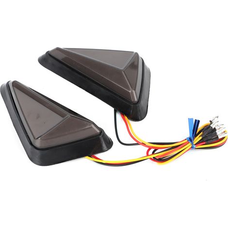 2Feux Clignotants Moto Universels en L Ampoules LED Triangulaires Indicateurs Jaune Bleu (1/5)