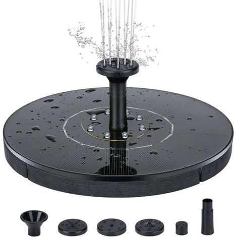 Fontaine solaire extérieure 16cm - Pompe intégrée - Pour jardin et terrasse - Décoration aquatique élégante