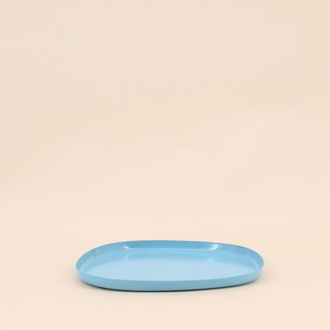 Plateau en métal organique bleu 19cm (1/4)