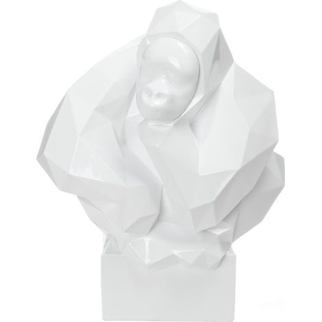 Scultura decorativa Kenya Gorilla in resina bianca (1/4)