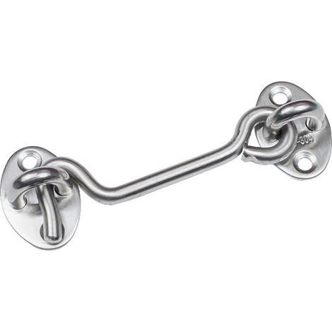 Verrou de porte, crochet de cabine, crochet de porte en acier inoxydable, lot de 2 crochets de cabine en acier inoxydable, avec vis de fixation, compatible avec fenêtre, porte de grange, porte de gara (1/4)
