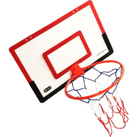 Panier de basket pliable pour enfants avec crochet de suspension et pompe à ballons, jouet rouge (1/5)